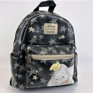 Loungefly Black and Gold Dumbo Kids Backpack